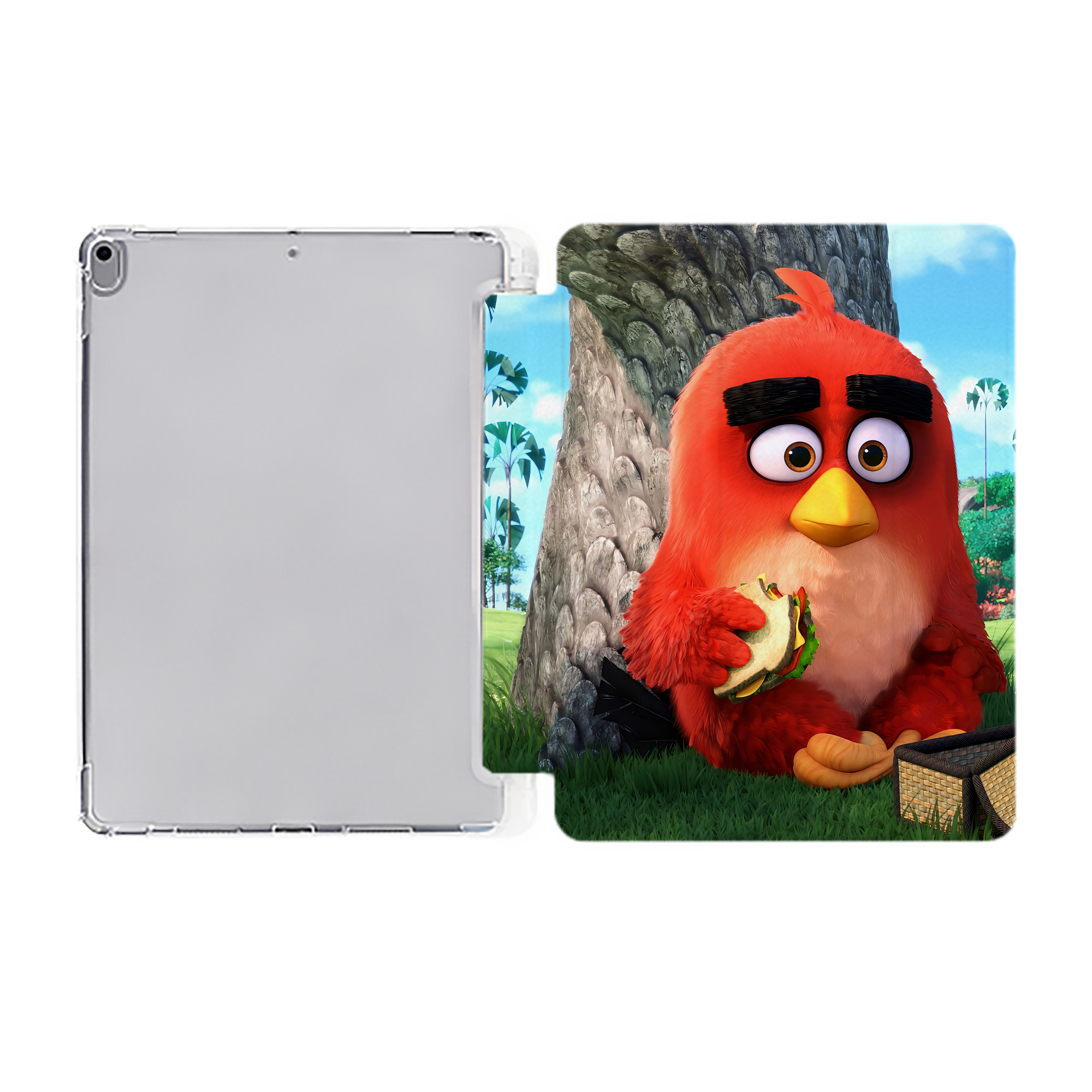 （画像用） Angry Birds アングリーバード IPad ケース ペン収納付き 三つ折りスタンド PUレザー×シリコン 対応機種9.5/10.5/10.9インチ